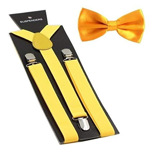 Kit de Suspensório mais Gravata Borboleta - Amarelo
