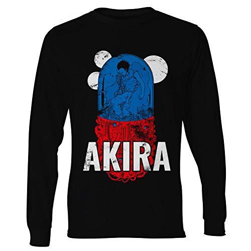 Camiseta masculina manga longa Akira Anime Anos 80 tamanho:P;cor:preto