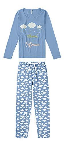 Pijama Estampado Nuvens, Malwee Liberta, Feminino, Azul, G