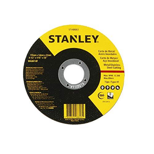 Stanley STA8061B, Disco de Corte Inox, Amarelo/Preto, 4 1/2'' X 1,0mm X 7/8''