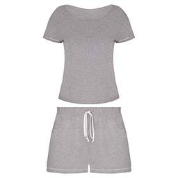 Pijama Lupo AF Short Doll Curto - Viscose feminino Cinza P