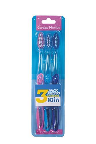 Kit 3 Unid Escovas Dentais Soft Clean 9119, Klin