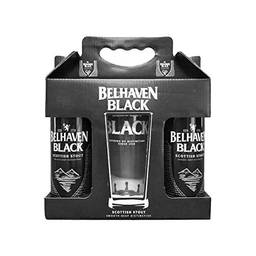Kit de Cervejas Belhaven Black Scottish Stout com Copo Pint
