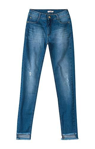Calça Jeans Skinny, Carinhoso, Feminina, Azul Escuro, 48