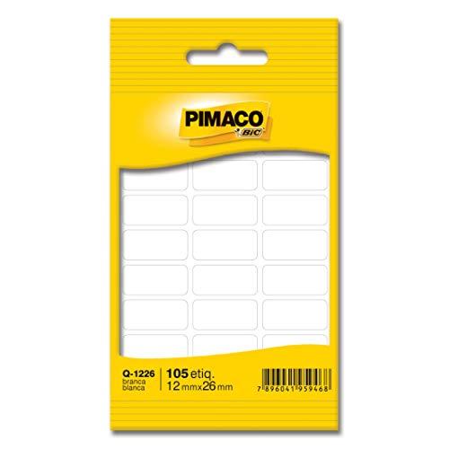 Etiqueta adesiva branca multiuso 12x26mm Q-1226 Pimaco, BIC, 886580, Branca, pacote de 5