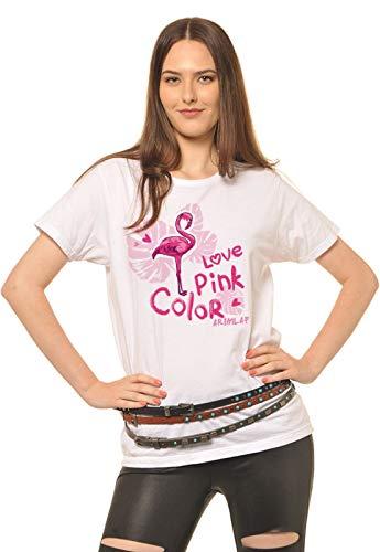 Camiseta Manga Curta Love Pink, Joss, Feminino, Branco, Pequeno