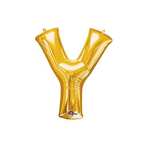 Regina 106493.2, Balão Metalizado Super Shape Letra Y Pack, Dourado