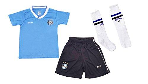 Conjunto Dry Uniforme Grêmio, Rêve D'or Sport, Bebê Menino, Azul Hortênsia/Preto, 1