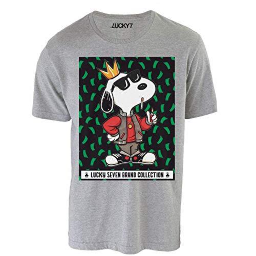 Camiseta Eleven Brand Cinza M Masculina - Snoopy Rapper