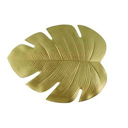 Lugar Americano - Metallic Leaf, 46x39x0.25cm Hiyou Dourado