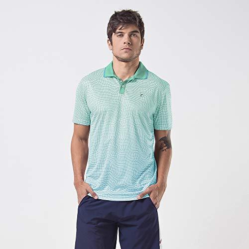 Camisa Polo Aztec Box Net, Fila, Masculino, Verde Claro/Azul Petroleo, G