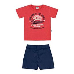 Conjunto Camiseta e Bermuda, Baby Marlan,   Bebê Menino, Carmim, PB