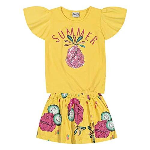 Conjunto Blusa e Saia Summer Frutas, Nanai, Meninas, Amarelo, 6