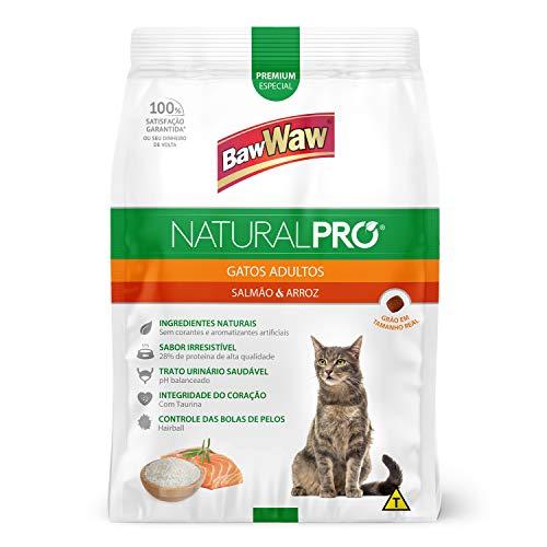 Baw Waw Natural Pró Alimento Para Gatos Salmão E Arroz - 6x2,5kg - Com Válvula Segurança