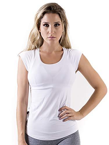 Camiseta Fitness Meia Manga, Mama Latina, Feminino, Branco, P