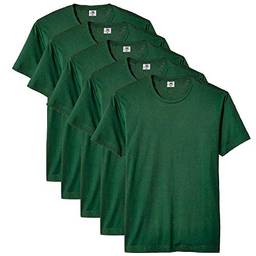 Kit com 5 Camiseta Masculina Básica Algodão Premium (Verde, P)