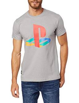 Camiseta Playstation Classic, Banana Geek, Masculino, Chumbo, M