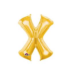 Regina 106492.4, Balão Metalizado Super Shape Letra X Pack, Dourado