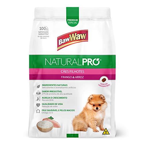 Baw Waw Natural Pró Alimento Para Cães Filhotes Frango  E Arroz - 12x1kg