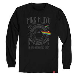 Camiseta Pink Floyd On Tour Dark Side Of The Moo Manga Longa G