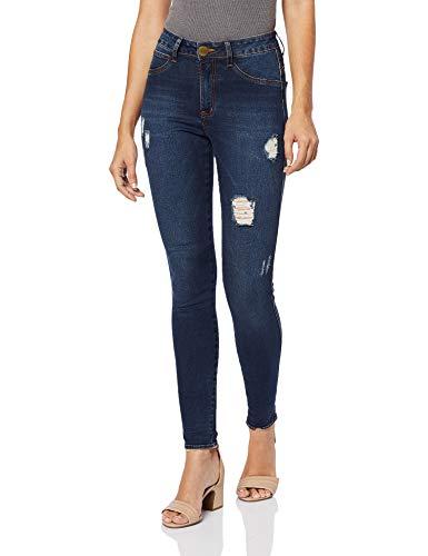 Calça Jeans Mid Rise Skinny, Eventual, Feminino, Azul, 36