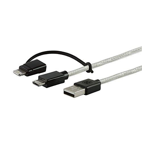 Cabo Micro USB com Adaptador Conector Lightning Pro, GE, 038438, Cinza