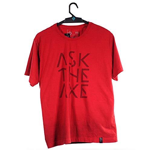 Camiseta Ask The Axe, God of War, Adulto Unissex, Vermelho, G