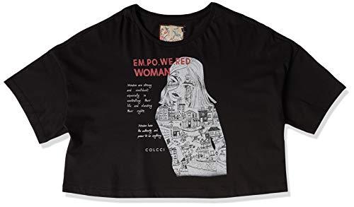 Camiseta kimono EM.PO.WE.RED Woman, Colcci, Feminino, PRETO, GG