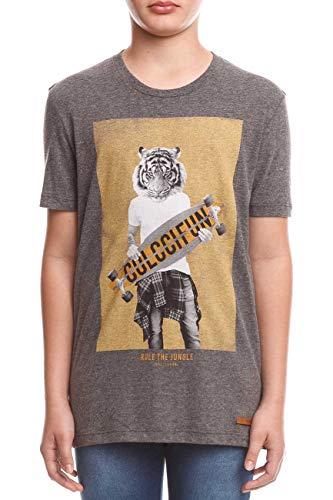 Camiseta Tiger, Colcci Fun, Meninos, Cinza/Amarelo, 16