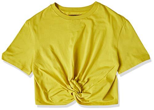 Camiseta Lisa com Nó Frontal, Colcci, Feminino, Amarelo (Amarelo Leroy), GG