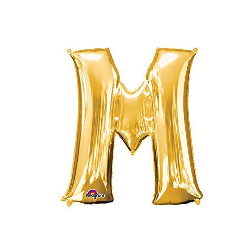 Regina 106481.9, Balão Metalizado Super Shape Letra M Pack, Dourado