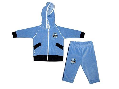 Conjunto calça e blusa com capuz Grêmio, Rêve D'or Sport, Criança Unissex, Azul/Preto/Branco, G
