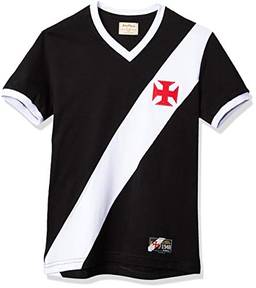 Camiseta Manga Curta Futebol Vasco da Gama 1948, RetrôMania, Criança Unissex, Alvinegro, M