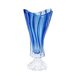 Vaso de Vidro Sodo-Cálcico com Pé Plantica Rojemac Azul Vidro