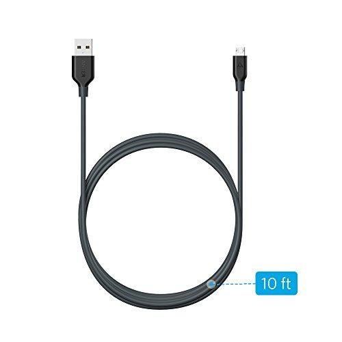 Cabo Micro USB, Anker Powerline, 3 metros, 5x mais resistente, Cinza