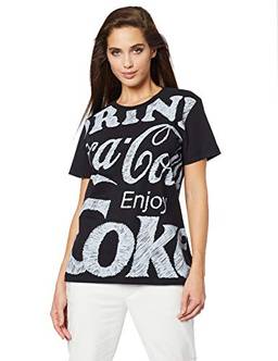 Coca-Cola Jeans, Camiseta Aroma Estampada, Feminino, Preto, GG