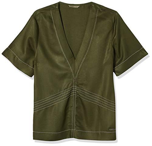 Blusa com decote V, Colcci, Feminino, Verde (Verde Bennet), M