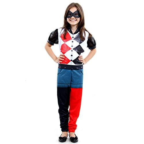 Fantasia Arlequina Dc Super Hero Girls Infantil 22067-M Sulamericana Fantasias M 6/8 Anos