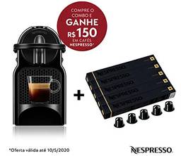 Cafeteira Nespresso Inissia Preta 220V e Seleção Ristretto 50 cápsulas de café