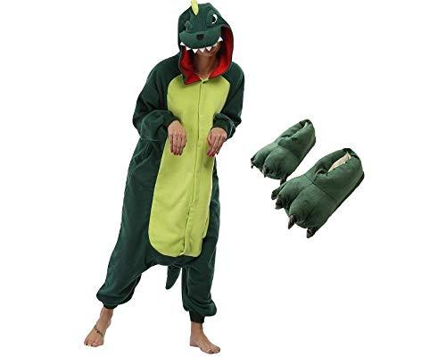 Kit Pijama Dinossauro com Pantufa Verde Jogo Free Fire Tamanho: G 44-46
