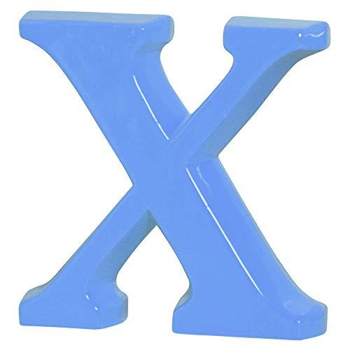 Letra X Grande Ceramicas Pegorin Azul Bebe
