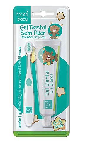 Kit Boni Baby com Gel Dental e Escova Dental Macia, Indicada para Crianças de 0 a 3 anos, Boni Natural, Boni Natural