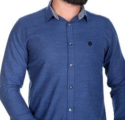 Camisa Ml Slim Fit - Chambray Maquinetado - Azul - Zfw - 4