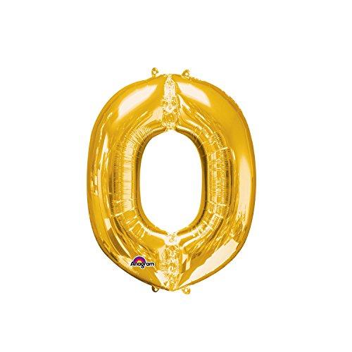 Regina 106483.5, Balão Metalizado Super Shape Letra O Pack, Dourado