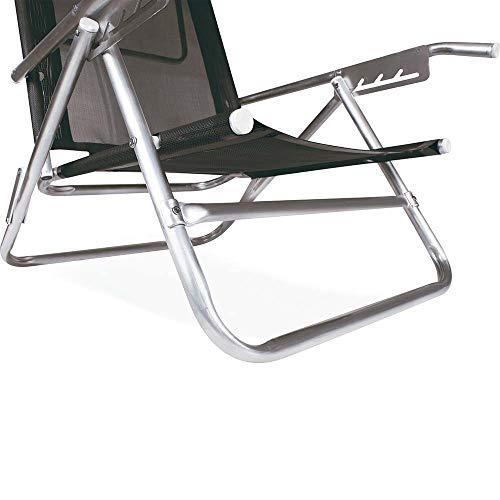 Cadeira Reclinável Alumínio 5 Posições Preta Mor