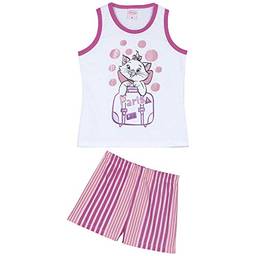 Pijama Disney KF Short Doll Marie Curto meninas Branco 6