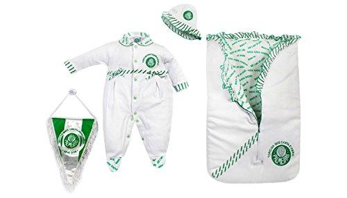 Kit bebê luxo Palmeiras, Rêve D'or Sport, Bebê Unissex, Branco/Verde, 0-3m