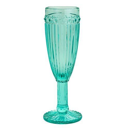 Conjunto 6 Taças P/champagne De Vidro Empire Azul Tiffany 170ml Lyor Azul Tiffany Único
