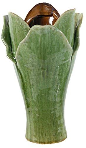 Foglio Vaso 28cm Ceramica Verde Av Home & Co Único