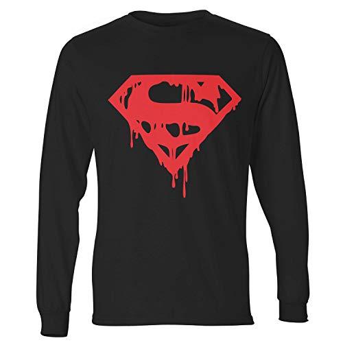 Camiseta masculina manga longa Death of Superman preta Live Comics tamanho:GG;cor:Preto